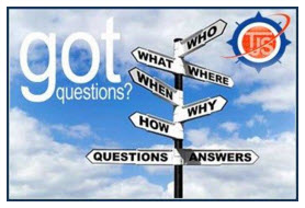 Image used on the TJS Contact page that says "Got Questions" with a street sign