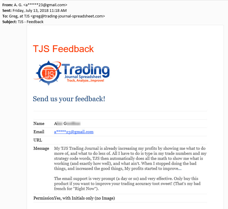 Tjs Trading Journal Spreadsheet Reviews And Testimonials - 